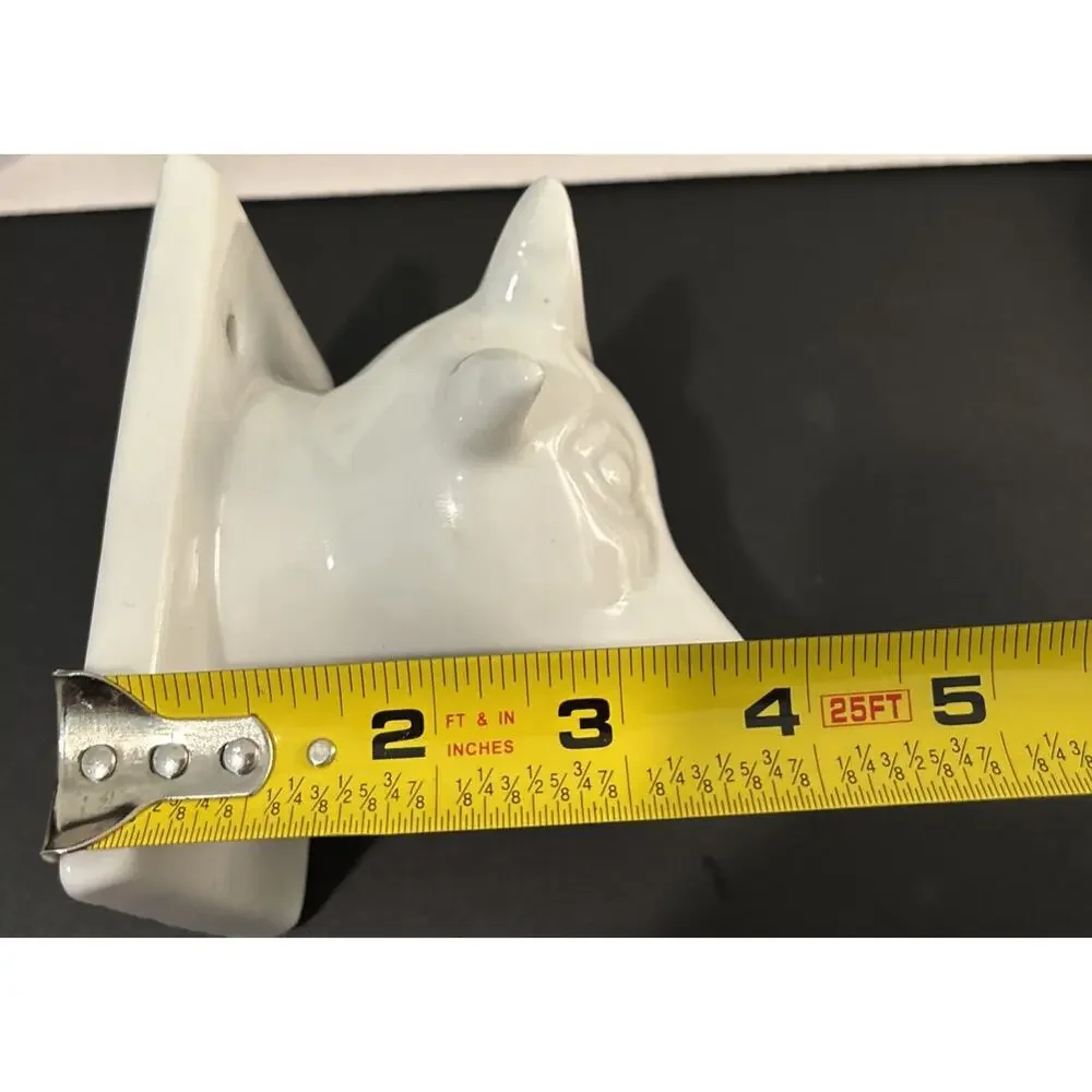 Vtg Ceramic Cow Bull Head Wall Mounted Dishcloth Hanger Farmhouse Decor 3.5x4.5”